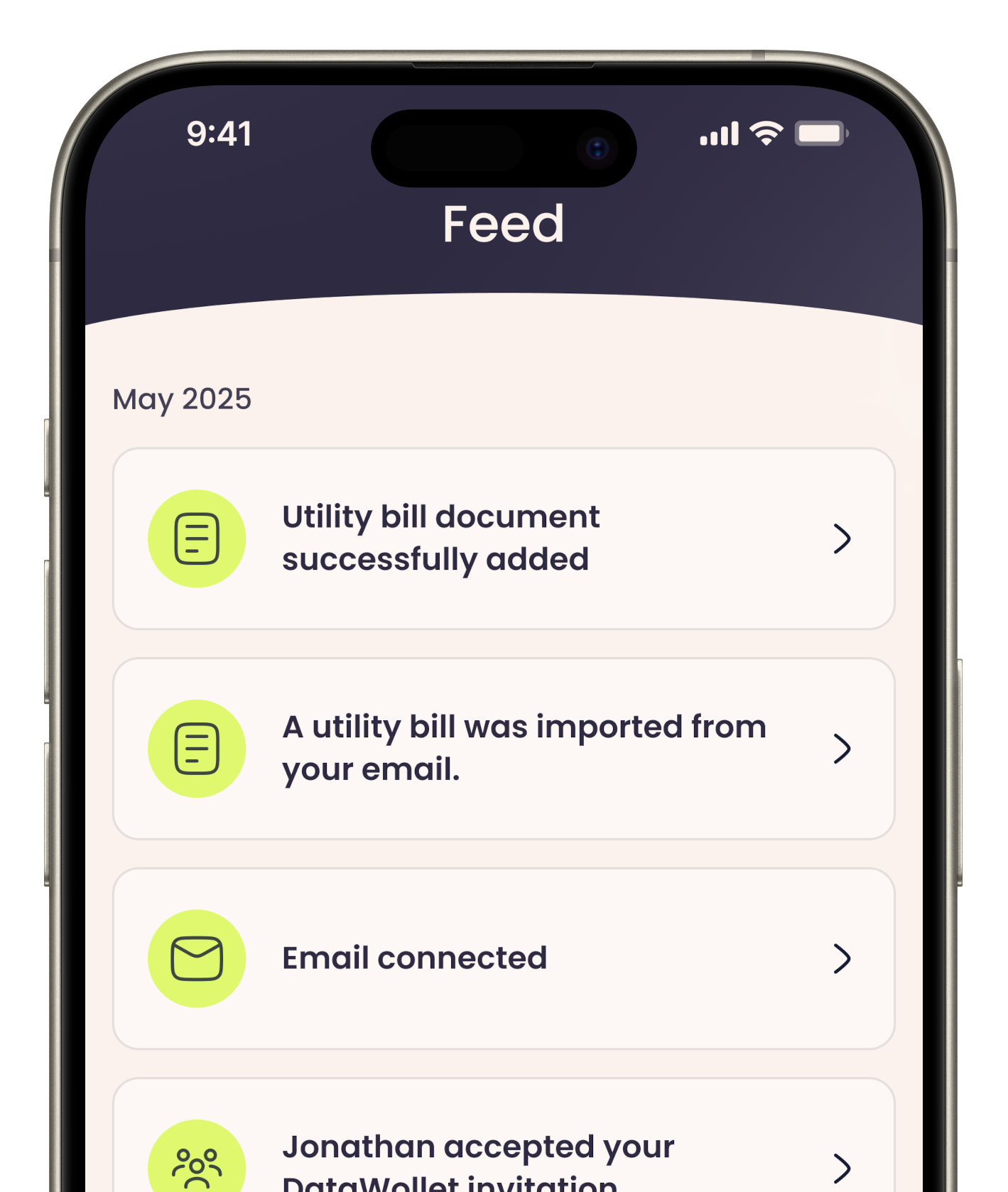 Suggestion to renew car insurance shown in app